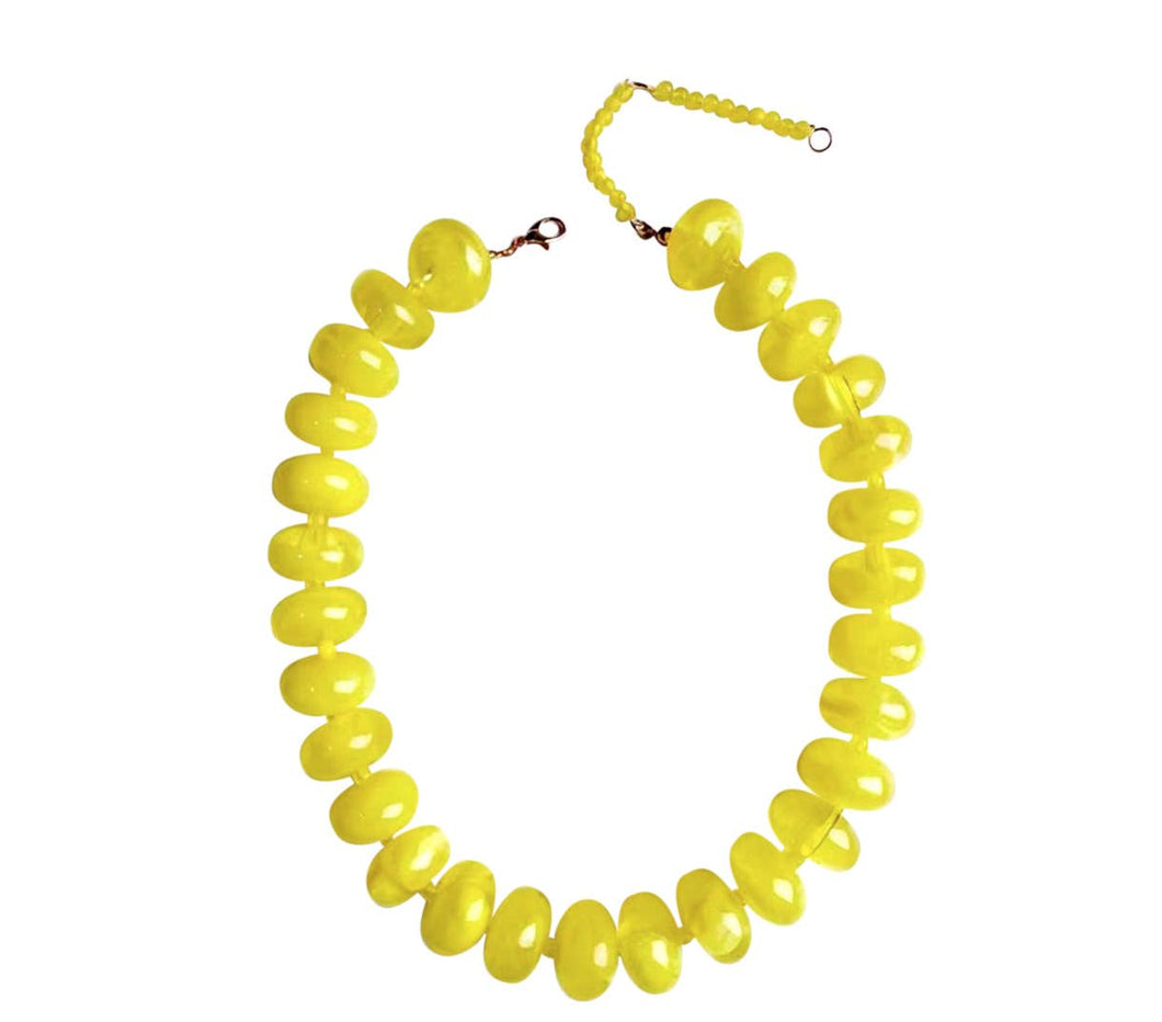 Chunky Rondelle Collar - Yellow