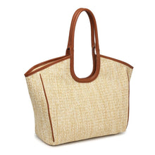 Cutout Handle Straw Tote