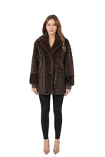 Cabled Faux Fur Coat