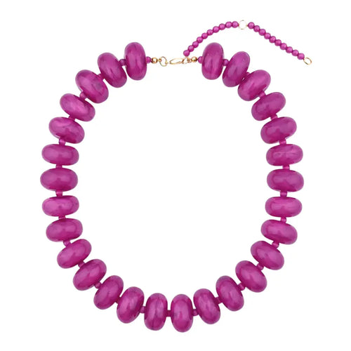Chunky Rondelle Collar - Magenta