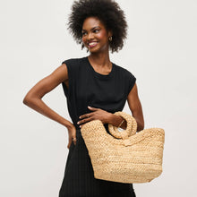Braided Ring Handle Straw Tote