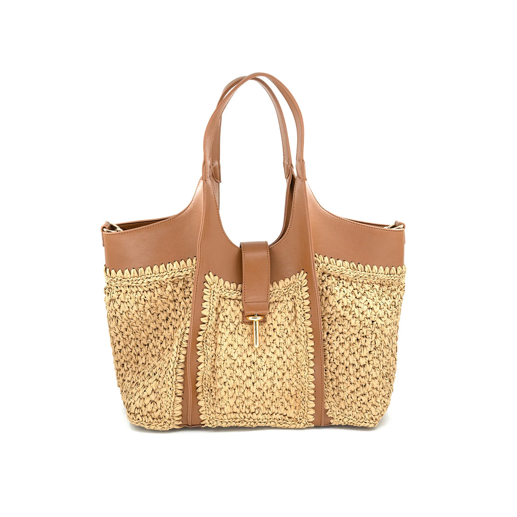 Straw Double Handle Tote