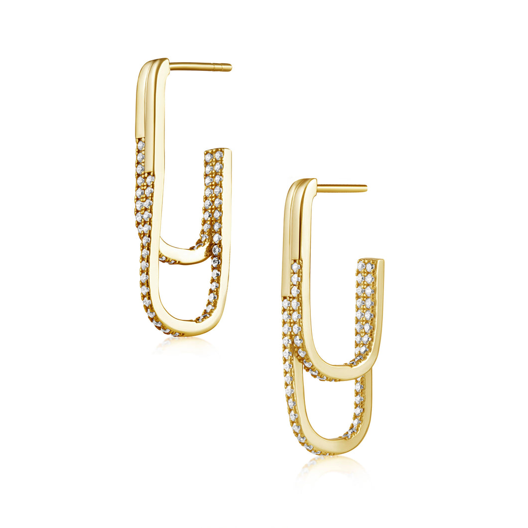 Double Oval Pave Hoop