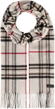 Fringed Plaid Scarf - Ivory