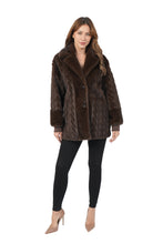 Cabled Faux Fur Coat