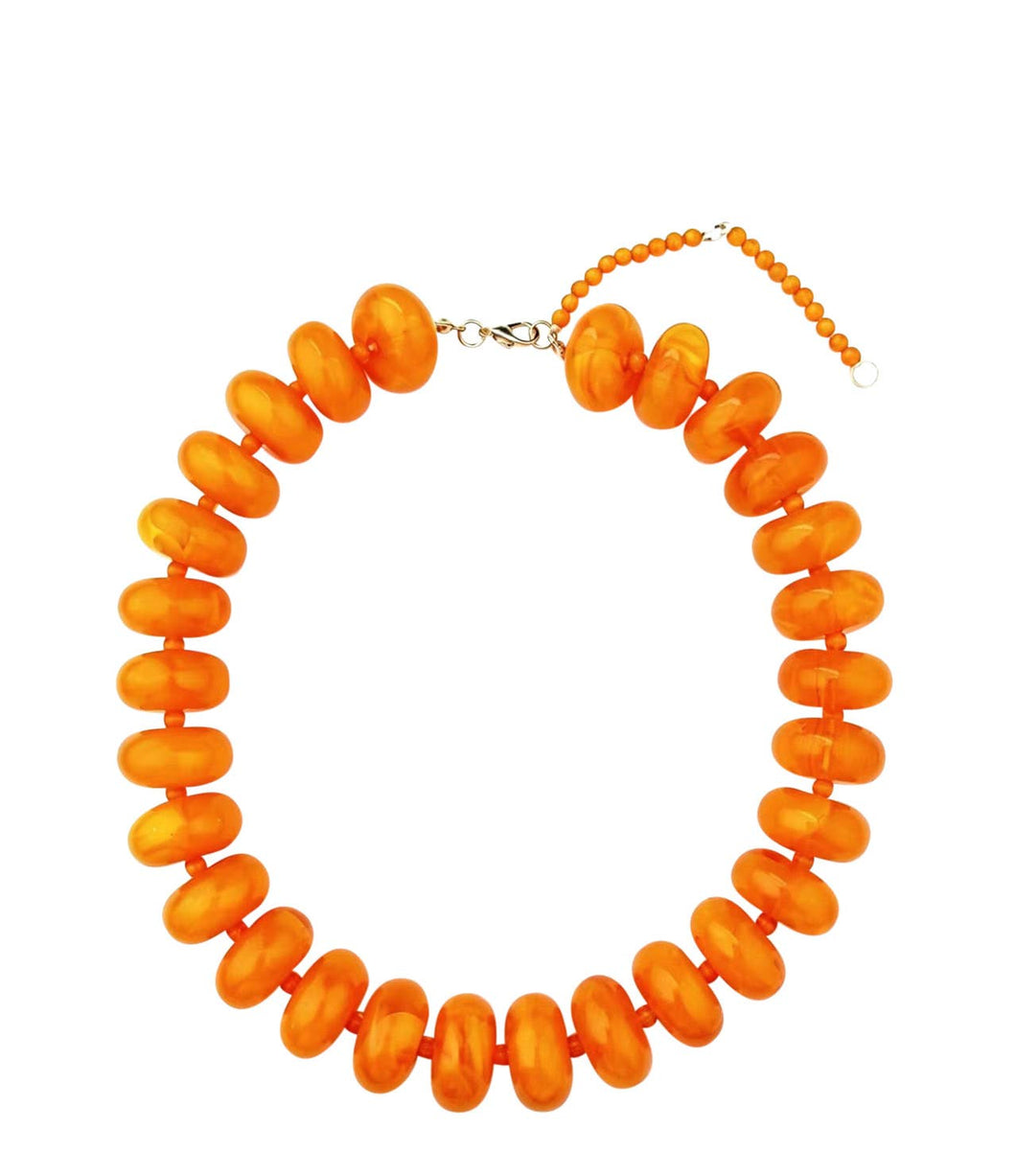 Chunky Rondelle Collar - Orange