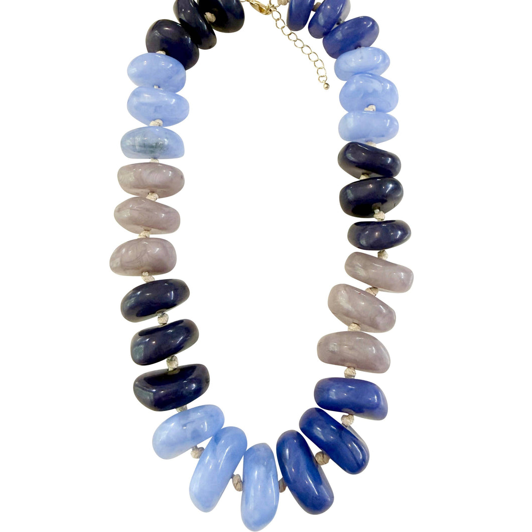 Chunky Beaded Drape - Denim
