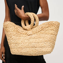 Braided Ring Handle Straw Tote