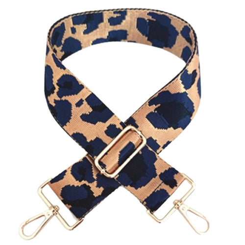 Crossbody Strap - Leopard (Navy Reverse)