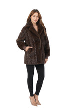 Cabled Faux Fur Coat