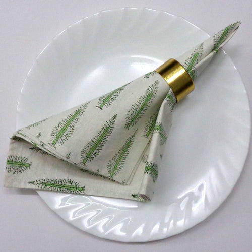 Vineyard Fall Tree Block Printed Cotton Napkins (Set of 4)