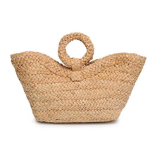 Braided Ring Handle Straw Tote