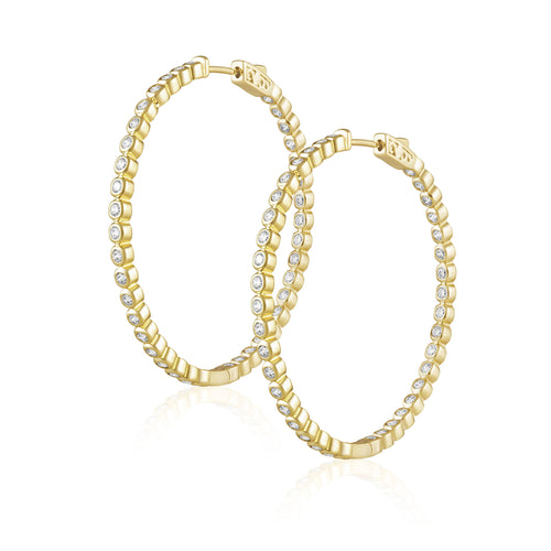 Bezeled CZ Hoop - Gold