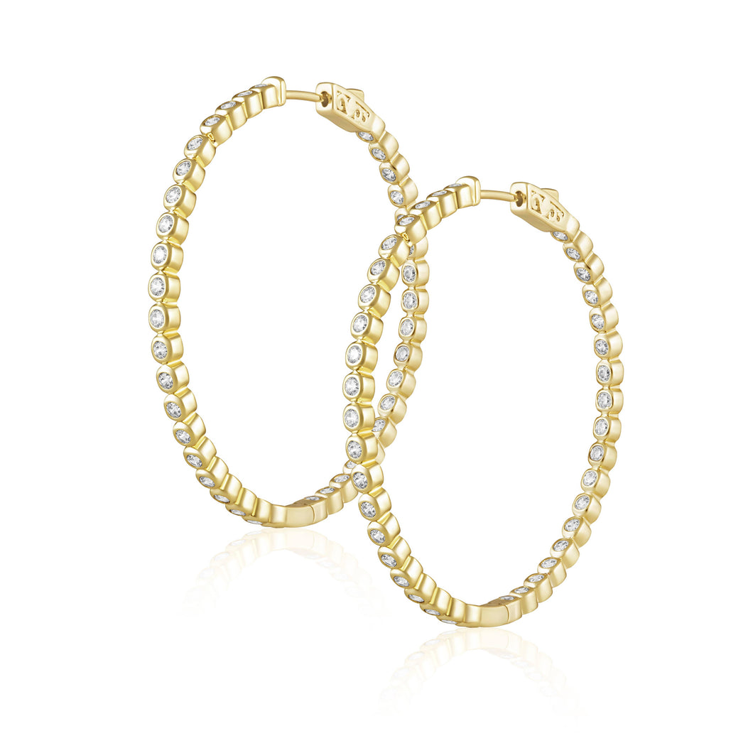 Bezeled CZ Hoop - Gold