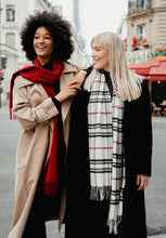 Fringed Plaid Scarf - Ivory