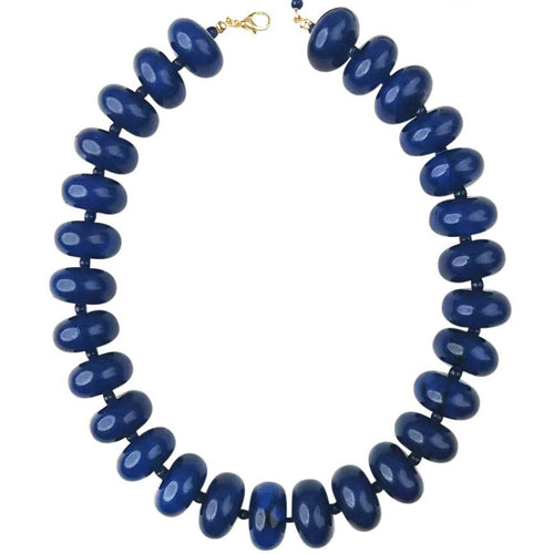 Chunky Rondelle Collar - Navy