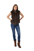 Cabled Faux Fur Vest