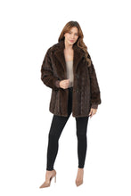 Cabled Faux Fur Coat