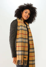 Fringed Plaid Scarf - Ivory