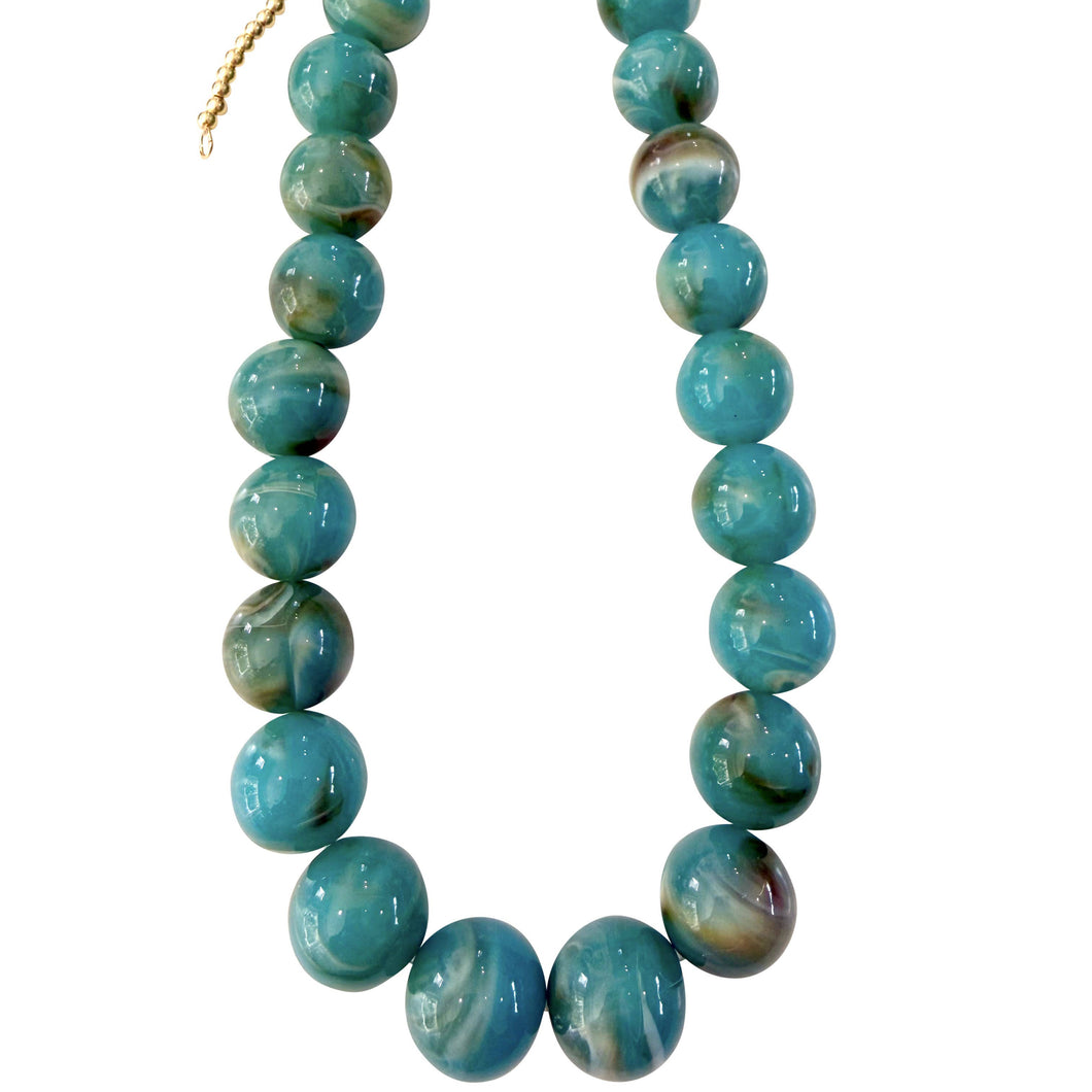 Gumball Drape - Turquoise Marble
