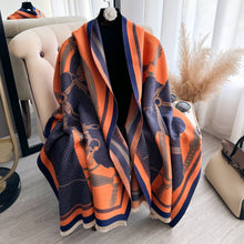Reversible Wrap - Orange & Navy