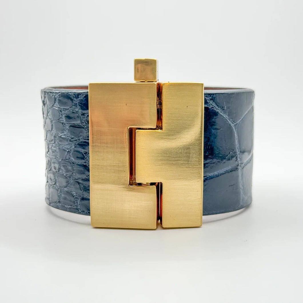 Jigsaw Cuff - Denim Gator