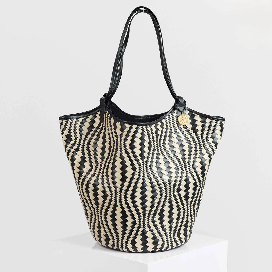 Woven Shopper - Black & White
