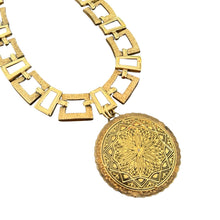 Vintage Damascene Pendant Necklace