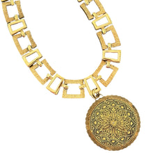 Vintage Damascene Pendant Necklace