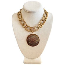 Vintage Damascene Pendant Necklace