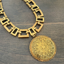 Vintage Damascene Pendant Necklace