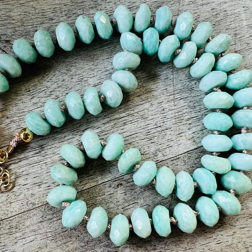 Gemstone Collar - Peruvian Opal on Silk