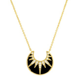 Deco Starburst Necklace - Onyx