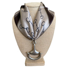 Equestrian Scarf Necklace - Taupe