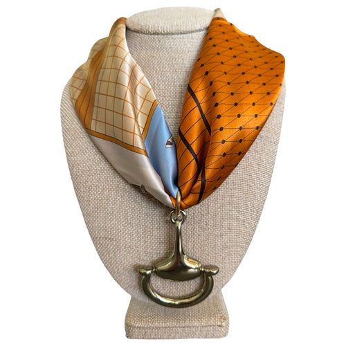 Equestrian Scarf Necklace - Orange