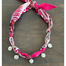 Scarf Necklace - Multi Pearl Drop (Blue)