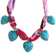All Heart Scarf Necklace - Green