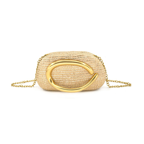 Oval Clutch - Woven Gold