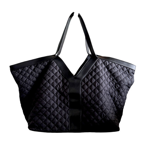 Oversized Tote - Black Quilted