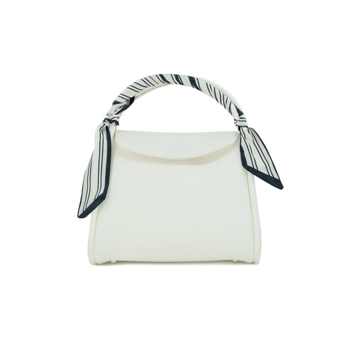 Scarf Handle Tote - White
