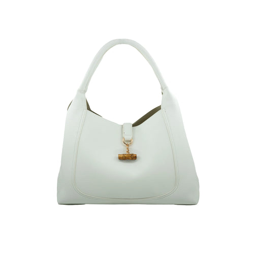 Bamboo Toggle Tote - White