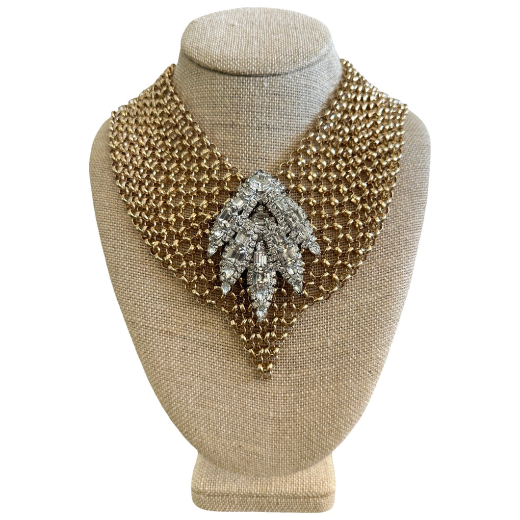 Vintage Mesh Bib Necklace