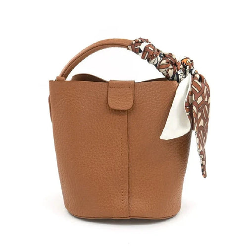 Scarf Handle Bag - Brown