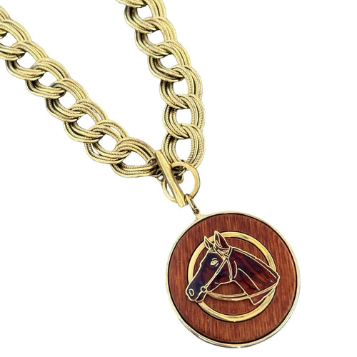 Vintage Horse Pendant Necklace