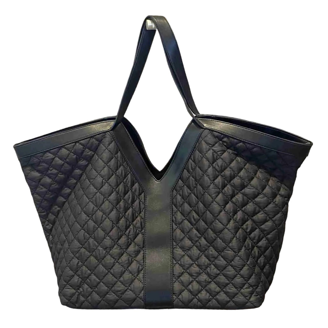 Oversized Tote - Black Quilted