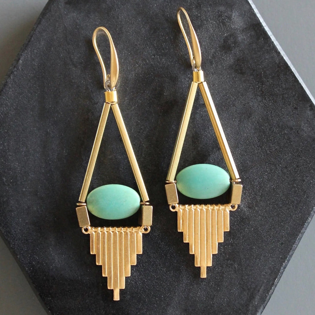 Spiked Deco Chandelier - Turquoise