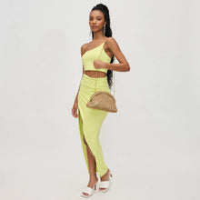 Half Moon Rhinestone Clutch - Silver