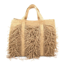 Straw Fringe Tote - Black