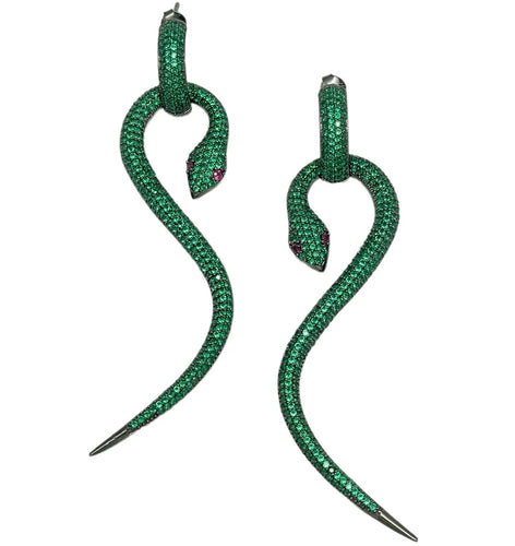 Pave Snake Earring