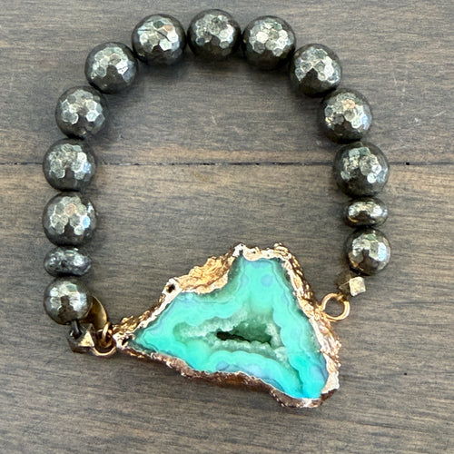 Agate Stretch Bracelet - Green